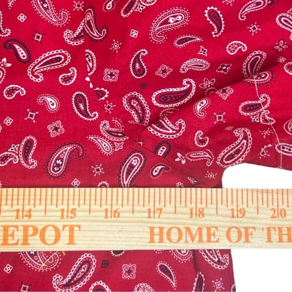 Uqnatu Red Midi Short Sleeve Paisley Red & Denim Dress Size Medium - Picture 5 of 7